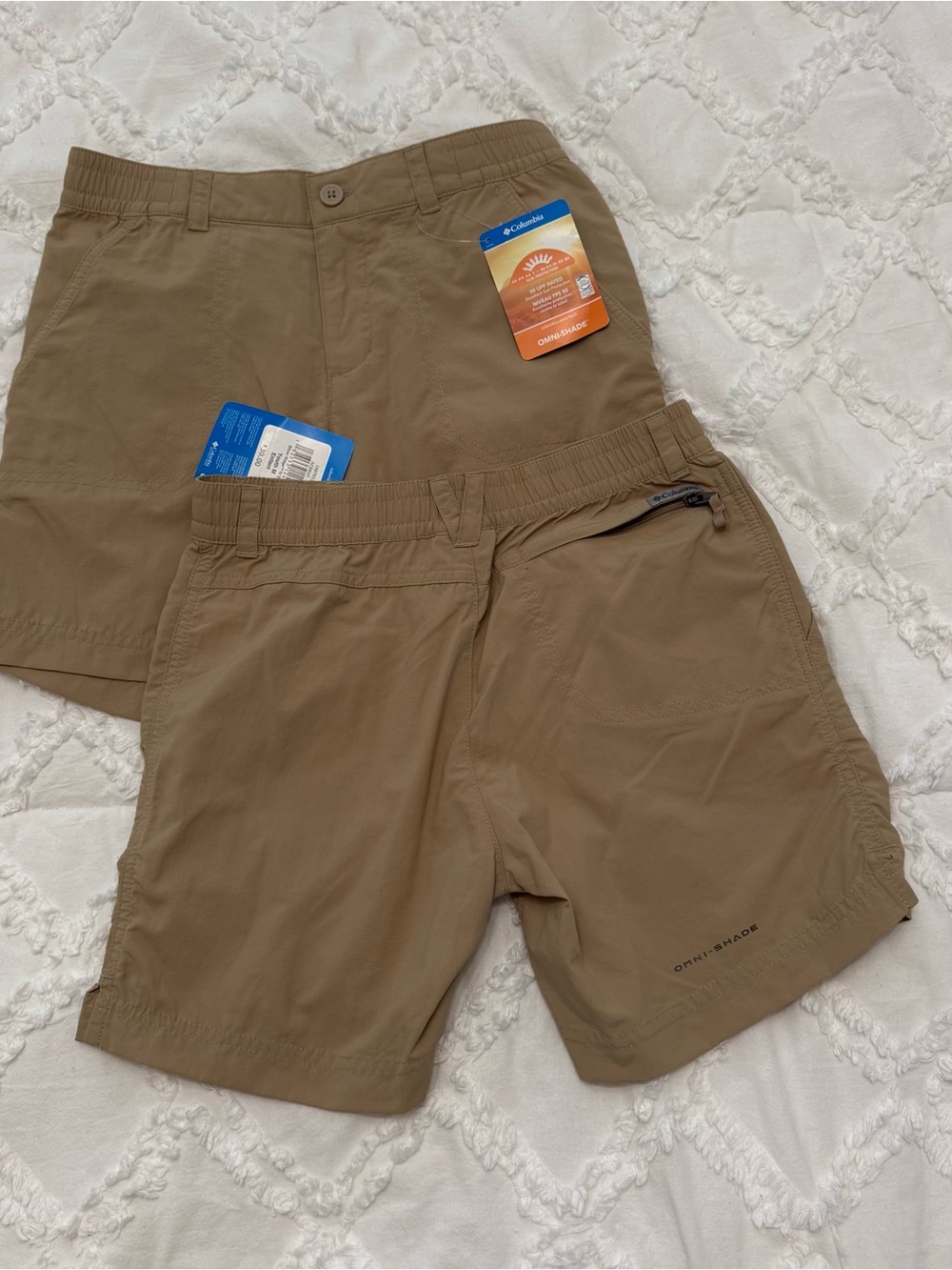 Columbia Silver Ridge IV Youth Medium Khaki Hiking Shorts Omni-Shade NWT